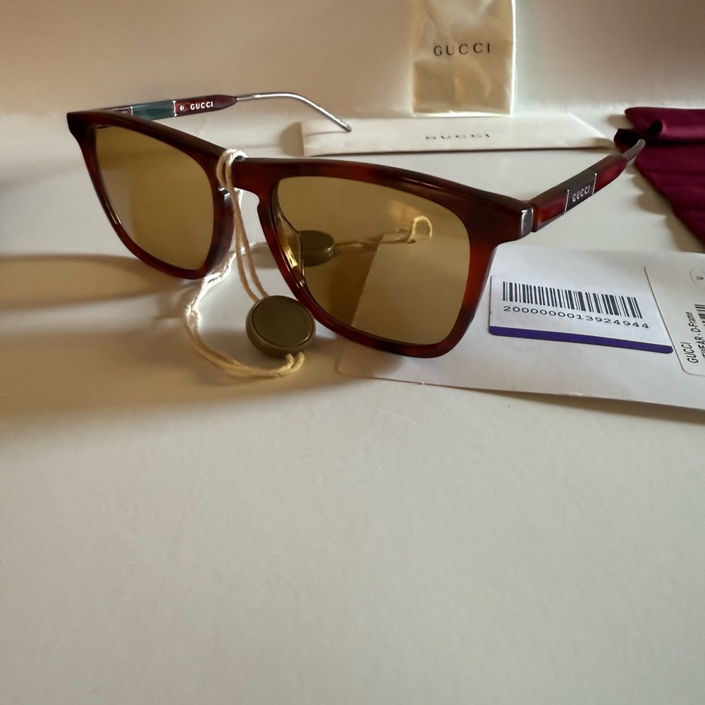 NWT $812 GUCCI  Brown Square Sunglasses GG0843S 003 Unisex - Picture 16 of 17